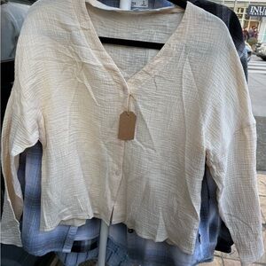 Casual Cream Women's Top